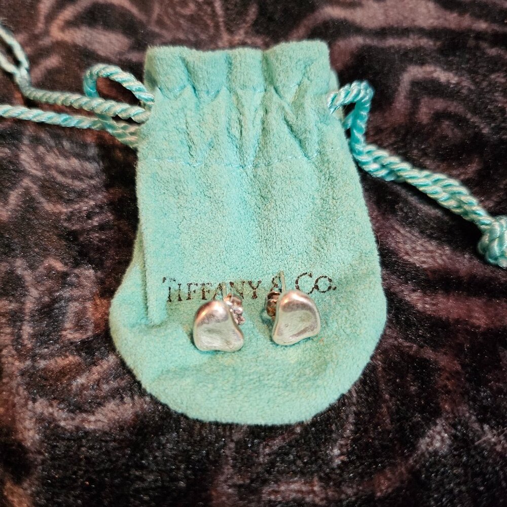 Tiffany & Co. Silver Bean Stud Earrings